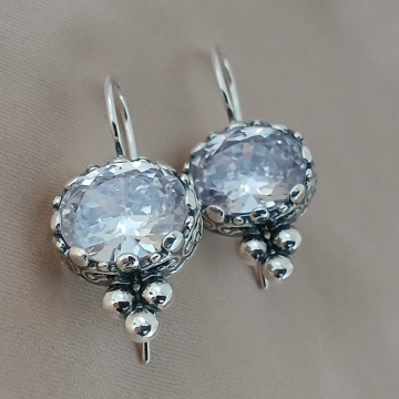 Cercei argint zircon E3516 - Img 6