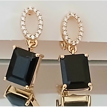 Cercei Celine -argint placat cu aur RGE010481 ONIX - Img 1