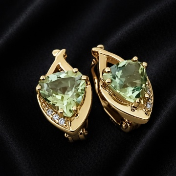 Cercei Nona-argint placat cu aur galben -RGE030372 lemon topaz - Img 1