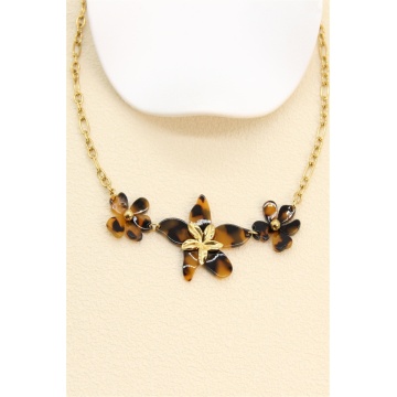 Colier „Amber Garden'' cu floare din rășină RG217COL01F550