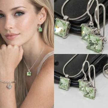Colier argint peridot N4295 - Img 2