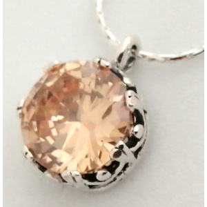 Colier din argint N4525 champagne quartz
