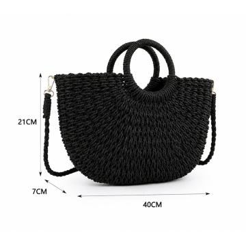 Geantă Black Raffia Tote RG1819-27