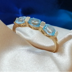 Inel -argint placat cu aur, VR014793 topaz