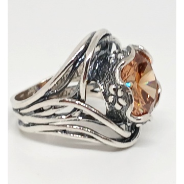 Inel din argint champagne quartz R1656 - Img 2