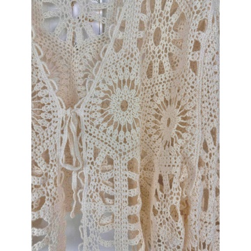 RG104031 – Bolero Boho Soleil din Bumbac Croșetat – Ivory Bumbac 100% - Img 3