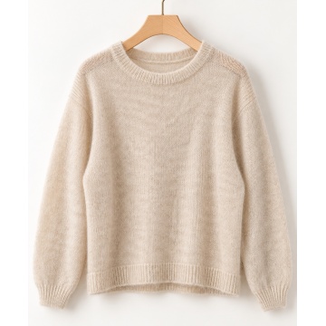 RG1511B–Pulover Bellissima din Kid Mohair – Made in Italy– Beige - Img 2