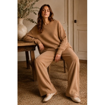 RG2442C Camel Set M–2XL tricotat premium – Pulover oversized & pantaloni largi - Img 2