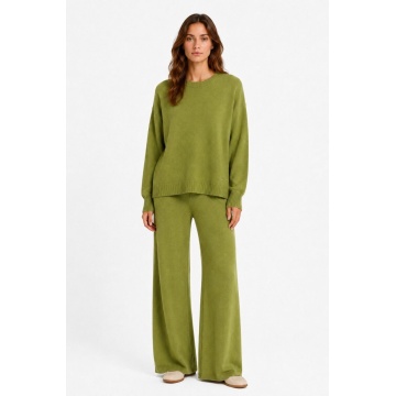 RG2442O Olive Set M–2XL tricotat premium – Pulover oversized & pantaloni largi - Img 2