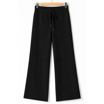 RG3744N– Pantaloni Tricotați Palazzo – NEGRU - Img 2
