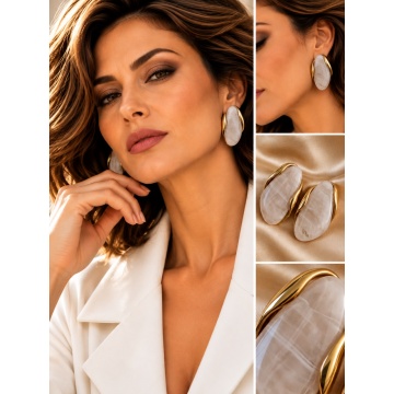 RG500236R Cercei Statement ROZ din Rășină și Oțel Inoxidabil – Design Sculptural, 3,5 cm