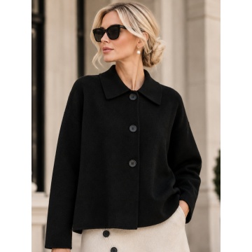 RG5424N–Jachetă Tricotată NOIR – Soft Elegance