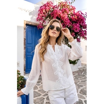 RG7057 Bluză Romantic Lace alba