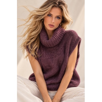RG8195P–Pulover-Vestă Dolcevita Nuvola din Baby Alpaca & Lână – Made in Italy