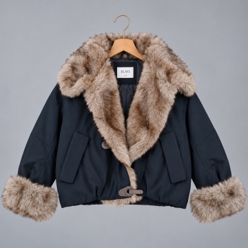 RGHA62002N Jachetă Urban Fur cu blană artificială –Negru - Img 2