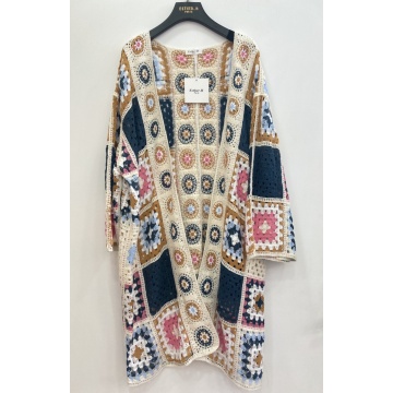 RGLS01 R Cardigan Lung Boho Croșetat 100% Acrilic (M–4XL) - Img 2