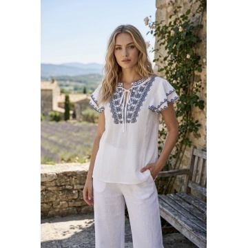RGXF1165-5 Bluză boho croșetată din bumbac 100% – Dantelă ajurată - Img 4