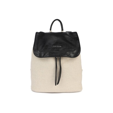 Rucsac Terra Canvas cu Clapetă RGRS5546 crem cu negru