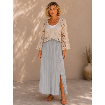Set Amalfi – Bolero Croșetat & Fustă Plisată RG104031-RG7076B-1 G - Img 3