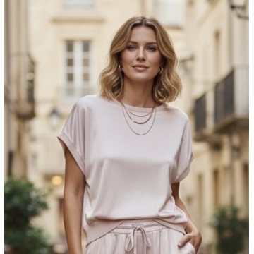 Bluza damă Satin Silk & Viscose ROZ – Made in Italy RG13180 - Img 5