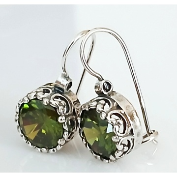 Cercei “Verde Regal” – argint 925 si peridot E3306 - Img 2