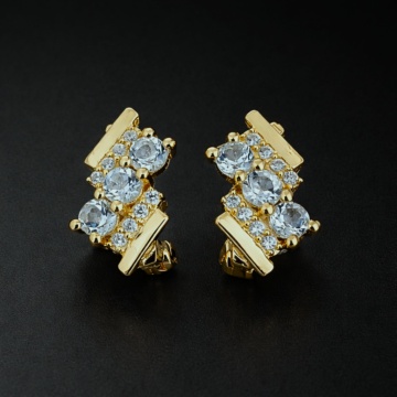 Cercei Eldora-argint placat cu aur si topaz RGE021597 BT - Img 5