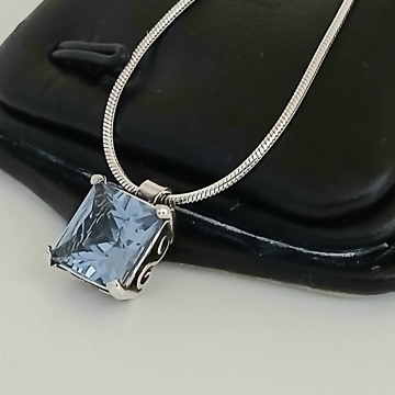 Colier argint blue topaz N4295 - Img 1