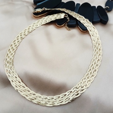 Colier Celeste, argint placat cu aur impletit in 8 lanturi -CTBTBP6LI8F35 - Img 5