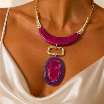 Colier statement „Fuchsia Aura” COLLIER5139