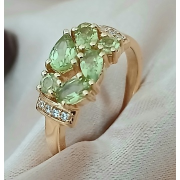 Inel Elia -argint placat cu aur -RGR07243 peridot - Img 2