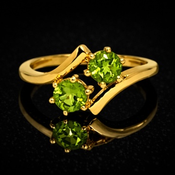 Inel Petra -argint placat cu aur -RGR032896 peridot