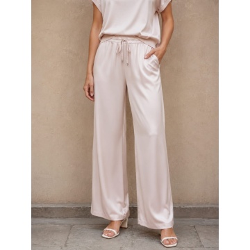 Pantaloni damă Satin Silk & Viscose ROZ – Made in Italy RG3808