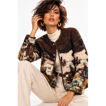 RG230083M–Jachetă Matlasată Artistic Landscape L–XL (EU 42–46)