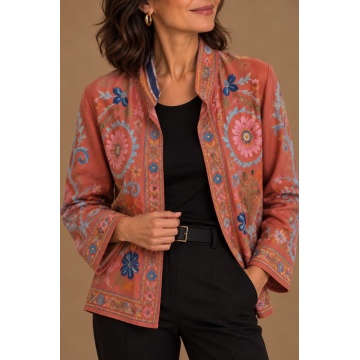 RG26586-12 Jachetă Velvet Art – Imprimeu Artistic, Efect Catifea | Made in Italy 40–46 (M–2XL)