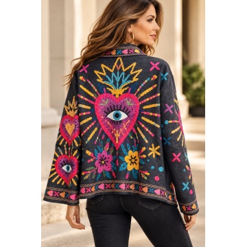 RG26586-30 Jachetă Velvet Art – Imprimeu Artistic, Efect Catifea | Made in Italy 40–46 (M–2XL)