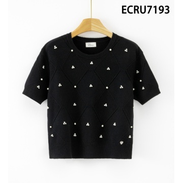 RG7193 Bluză neagra Diamond cu perle - Img 4