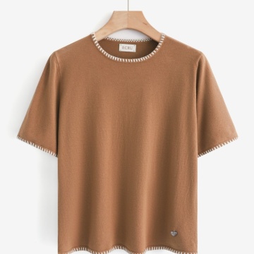 RG7228C–Bluză Camel Premium Soft Touch cu Cusături Contrastante (M–XL ) - Img 4