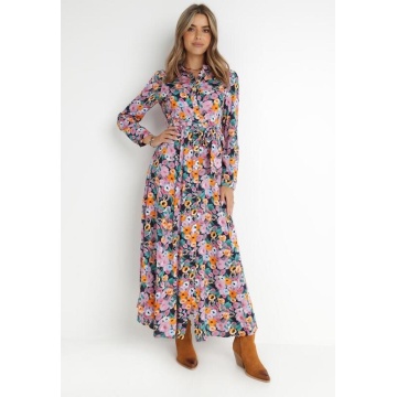 RGL629–Rochie Maxi Florală din Vâscoză cu Cordon – Romantic Bloom - Img 3