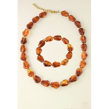 Set Statement Colier & Brățară din Rășină – Amber Cognac RGA0907-A - Img 3