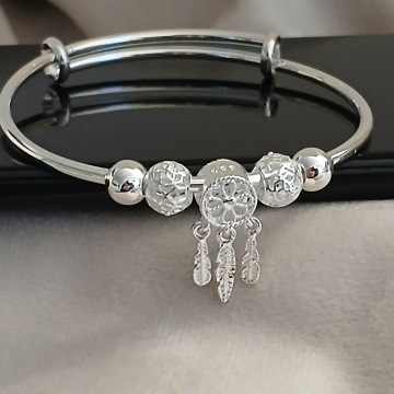 Brățară „Dreamcatcher Shine” – Bază metalică & charm visător R1016 - Img 2