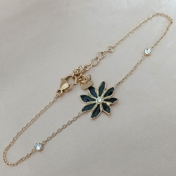 Brățară cu floare emailată și strasuri- RGIKS2135B0540