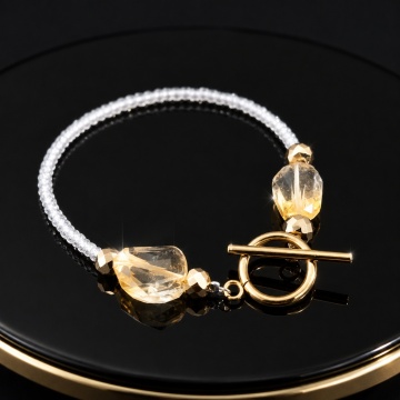 Brățară Elegantă cu Citrin & Zirconiu RGEVE015725 - Img 2
