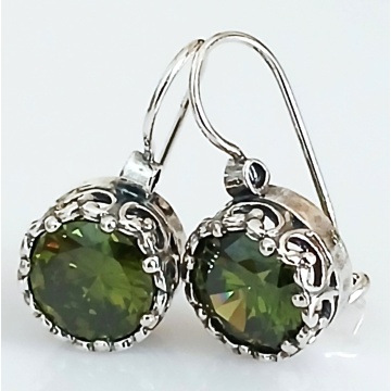 Cercei “Verde Regal” – argint 925 si peridot E3306 - Img 1