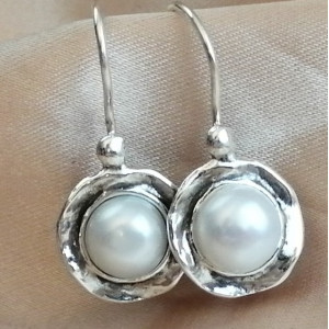 Cercei argint perla E10733