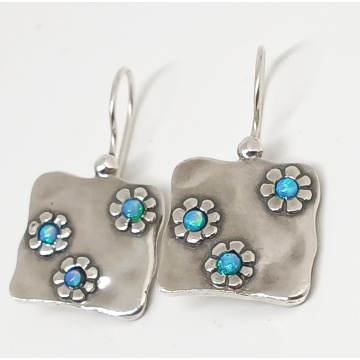 Cercei din argint OPAL flower-E1545 - Img 1