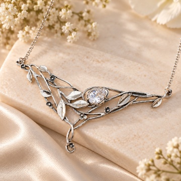 Colier argint statement N10844 zircon