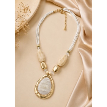 Colier Statement Golden Pearl Drop-Accent Organic- RGCL-2700289A - Img 2