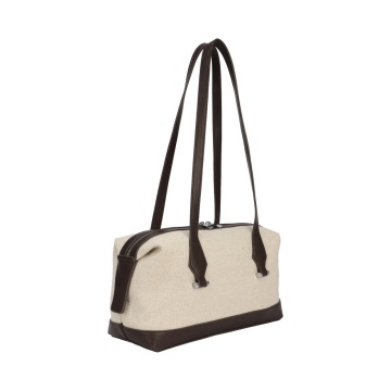 Geantă de umăr canvas structurată – stil urban elegant RGPHPH5543 N negru crem - Img 2