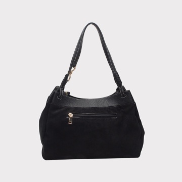 Geantă de Umăr Suede Elegance – Negru, cu Accesorii Aurii RG25878A - Img 4