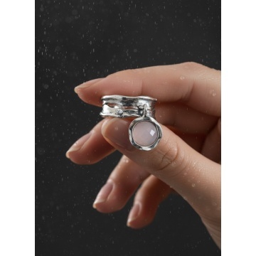 Inel argint cuart roz R3835A